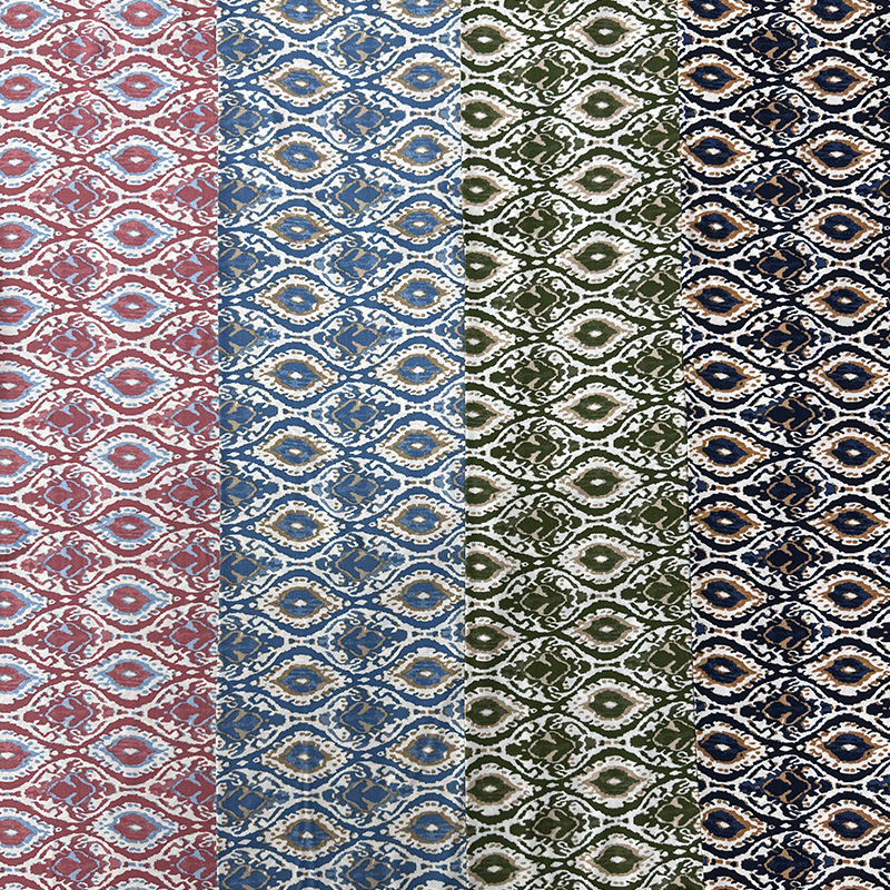 45S bedruckter Viskosestoff – Ikat-Stil