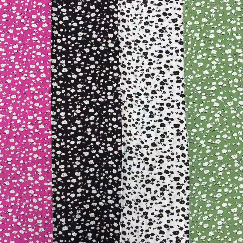 45S Bedruckter Rayonstoff – Kleines Blumenmuster
